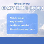 *NEW* 5-Piece Sectional Sofa Cloud Couch w/ 2 Ottomans