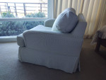 Large Sofa Armchair in Checkered Light Green Cover