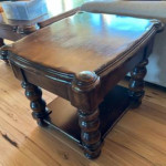 3-Piece Set - Walnut Sofa, Coffee and End Tables
