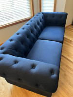 Blue Chesterfield 90in Sofa