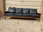 Knut Saeter for Vatne Mobler Leather and Rosewood Sofa