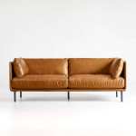 Crate and Barrel Wells Leather Sofa