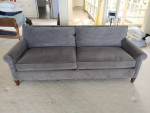7-foot Crate & Barrel Grey Felt Sofa Couch