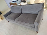 7-foot Crate & Barrel Grey Felt Sofa Couch