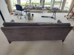 7-foot Crate & Barrel Grey Felt Sofa Couch