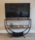 Gray/White/Brown Console Sofa Table