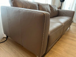 Leather Taupe 3-seater Delfina Sofa from Ana Furniture