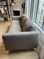 Leather Taupe 3-seater Delfina Sofa from Ana Furniture