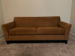 MCM Brown Microfiber Couch Sofa Mid Century