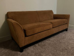 MCM Brown Microfiber Couch Sofa Mid Century