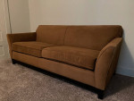 MCM Brown Microfiber Couch Sofa Mid Century