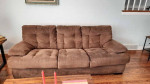 Brown fabric sofa and love seat