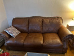 Leather sofa and loveseat
