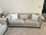 2PCS Chesterfield Sofa Set with Tufted Velvet Upholstered
