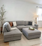 Ashleys Furniture Sectional Sofa With Ottoman