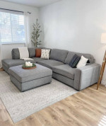 Ashleys Furniture Sectional Sofa With Ottoman