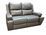 Manilla POWER reclining sofa, Leather Gel, cup holders, IN STOCK