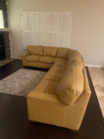 L-shape Genuine 100% leather sofa (Honey color)