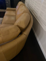 L-shape Genuine 100% leather sofa (Honey color)