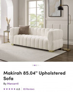 Boucle Upholstered Sofa Couch 85.04"