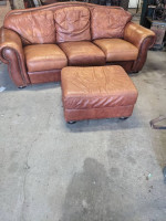 Leather Sofa & Ottoman