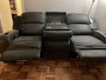Matteus Fabric Power Reclining Sofa with Drop down table