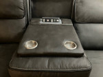 Matteus Fabric Power Reclining Sofa with Drop down table