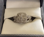 Diamond Cushion/Halo Bridal Set