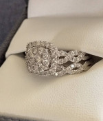 Diamond Cushion/Halo Bridal Set