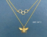 Honey Bee necklace, Save the bees, Bee Comb Necklace