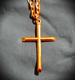 Fashion Jewelry gold tone cross pendant necklace long chain valentine'