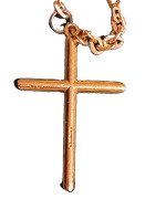 Fashion Jewelry gold tone cross pendant necklace long chain valentine'