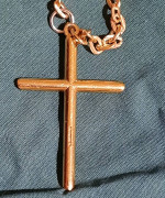 Fashion Jewelry gold tone cross pendant necklace long chain valentine'