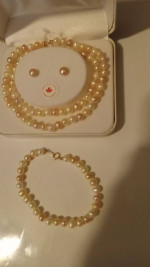 3PC PEARL SET 14K GOLD CLASP