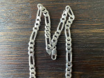 Silver 20" Figaro Chain Necklace 9mm Wide 49 Grams
