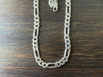 Silver 20" Figaro Chain Necklace 9mm Wide 49 Grams