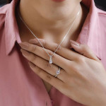 Narsipatnam Purple Spinel & White Zircon Ring (Size 7) & Necklace