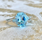 Gorgeous Brand New Sky Blue Topaz Ring - Size 6