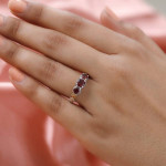 Mozambique Garnet Trilogy Ring 1.25 ctw - Size 10