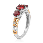 Mozambique Garnet Trilogy Ring 1.25 ctw - Size 10
