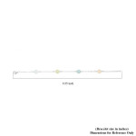 Multi Beryl Station Bracelet in Rhodium Over Sterling Silver (7.5-9.0)