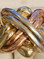 14 K try color gold ring