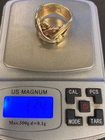 14 K try color gold ring