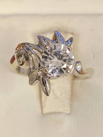 White gold  CZ engagement ring
