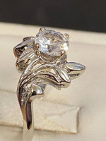 White gold  CZ engagement ring