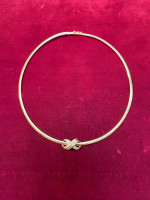 Gold Omega necklace and Diamond slide