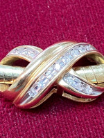Gold Omega necklace and Diamond slide