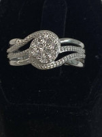 Diamond silver ring