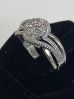 Diamond silver ring