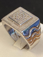 Diamond silver man’s ring